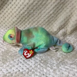 Ty Beanie Baby 5th Edition Rainbow Chameleon Plush 9.5in Hang and Tush Tags 🌈